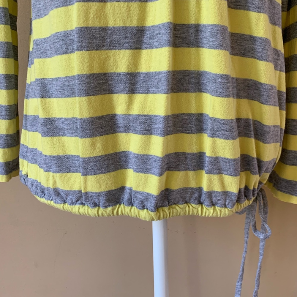 Old Navy Gray and Yellow Striped Long Sleeve Hoodie - Picture 4 of 6